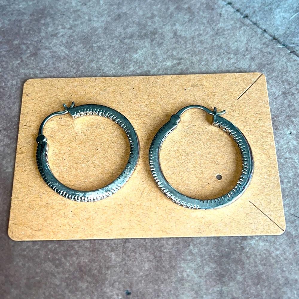 Rhinestone hoop earrings - Picture 1 of 3